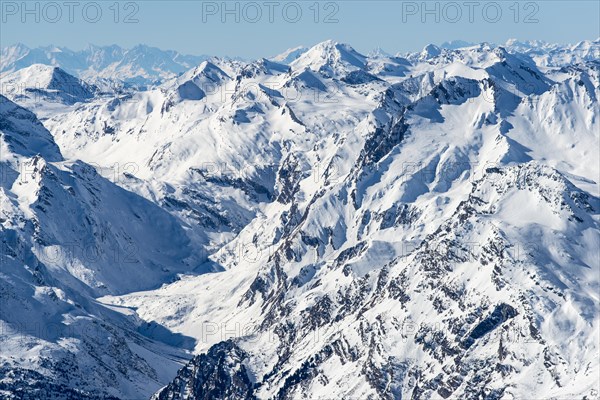 View of the Oberhalbstein Alps with Piz Duan