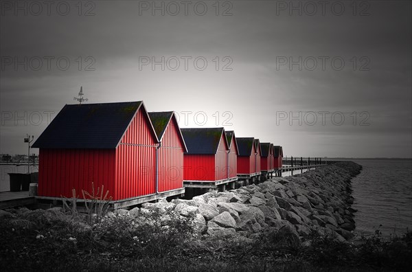 Red fishing huts