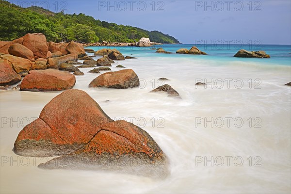 Granite rocks and beach of Anse Lazio