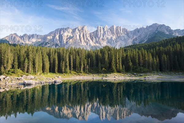 Karersee lake in front of Latemar