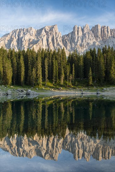 Karersee lake in front of Latemar