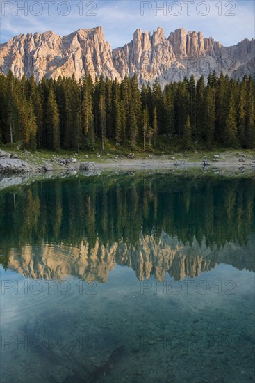 Karersee lake in front of Latemar