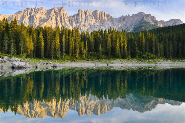 Karersee lake in front of Latemar