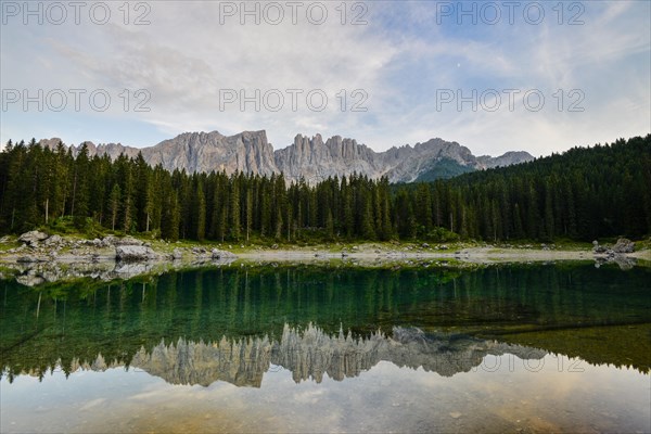 Karersee lake in front of Latemar