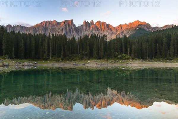 Karersee lake in front of Latemar