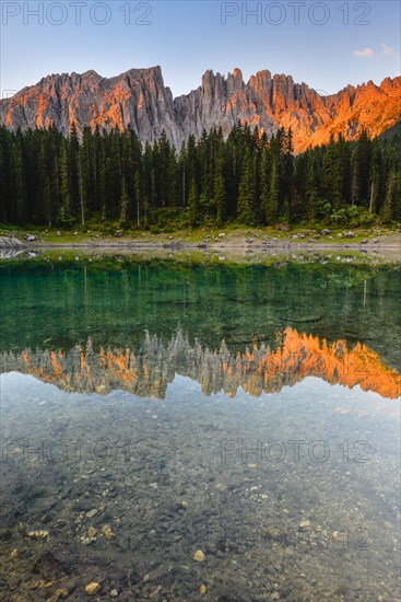 Karersee lake in front of Latemar