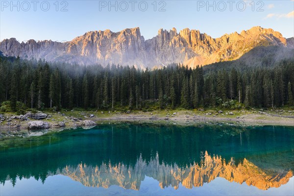 Karersee lake in front of Latemar