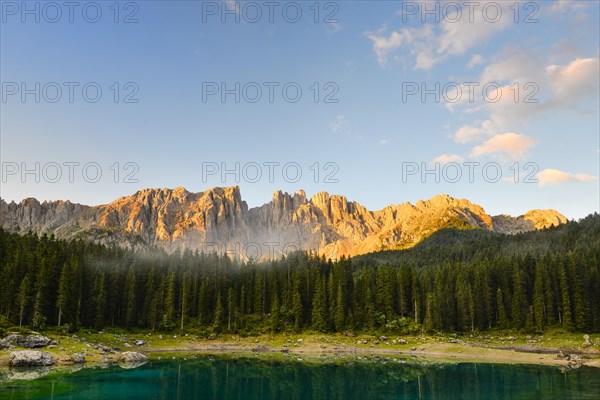 Karersee lake in front of Latemar