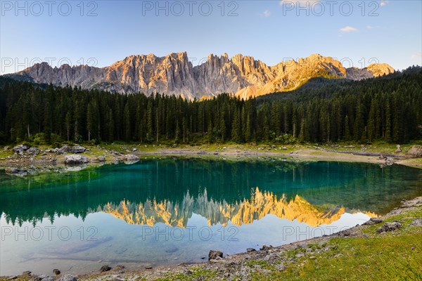 Karersee lake in front of Latemar