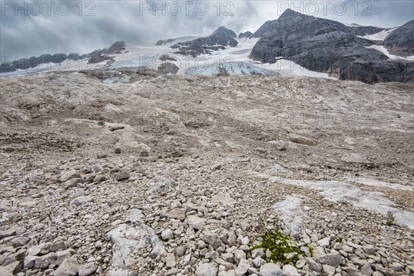 In front of the Marmolada glacier