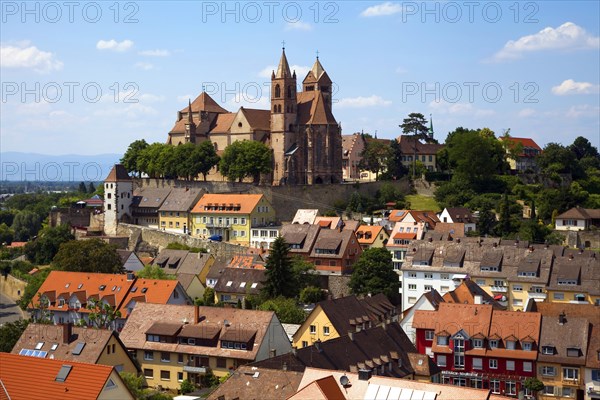 View from Eckhartsberg onto the historic centre with the Roman minster of St. Stephan