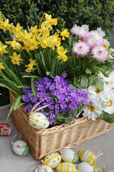 Basket with easter eggs