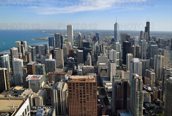 Chicago skyline and Lake Michigan