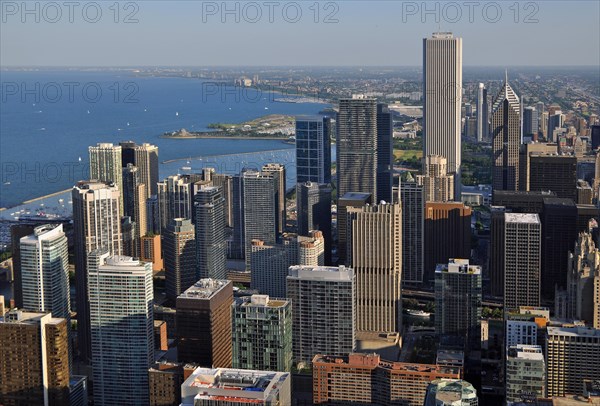 Chicago skyline and Lake Michigan