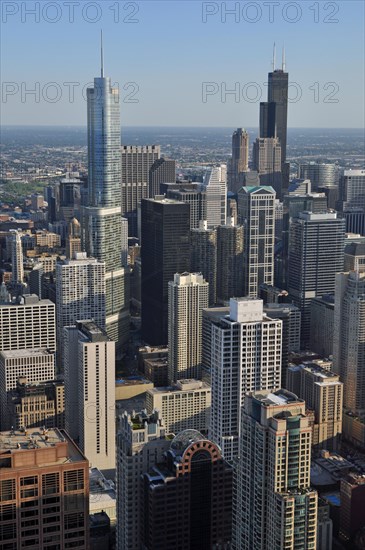 Chicago skyline and Lake Michigan