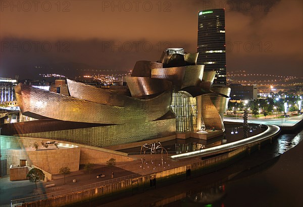 Guggenheim Museum at night