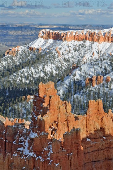 Pinnacles at Bryce Amphitheater with snow