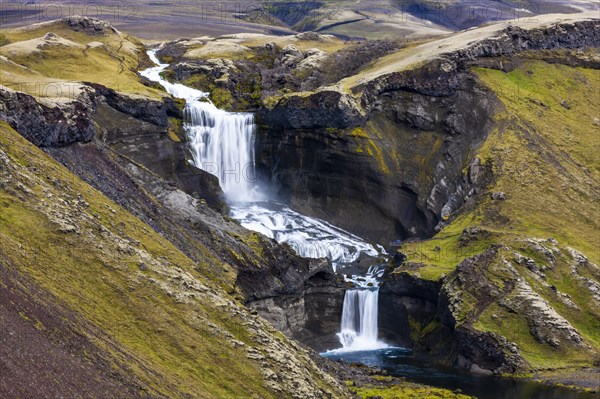 Ofaerufoss Waterfall in the Eldgja Gorge