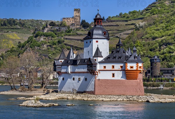 Pfalzgrafenstein Castle on Falkenau island Falkenstein in Rhein