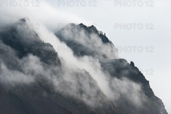 Lava mountains in the fog