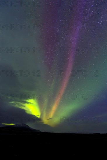 Northern Lights with mountains