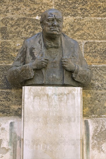 Winston Churchill Statue in front of British Embassy in Prague