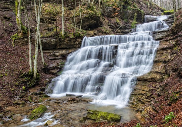 Le Tre cascate waterfall in the forest