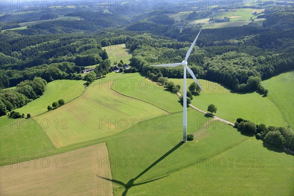 Aerial view of wind turbine