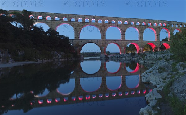 Pont du Gard at dusk