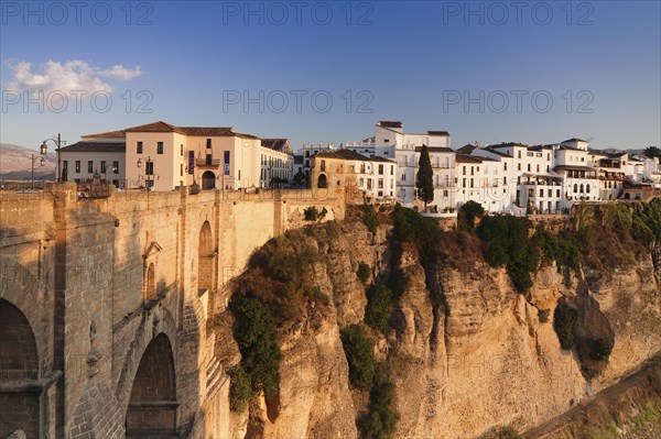 Puente Nuevo Bridge and the historic centre in the evening light