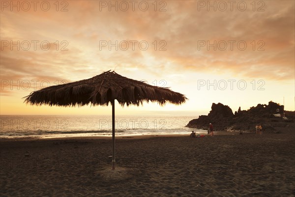 Beach Playa de Charco Verde at sunset
