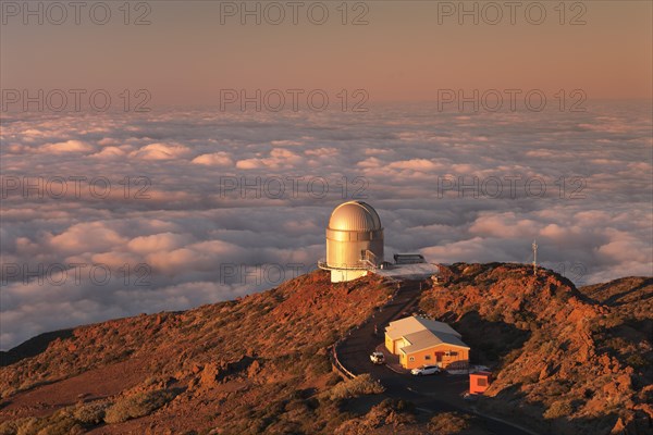 Observatory of the Roque de los Muchachos at sunset