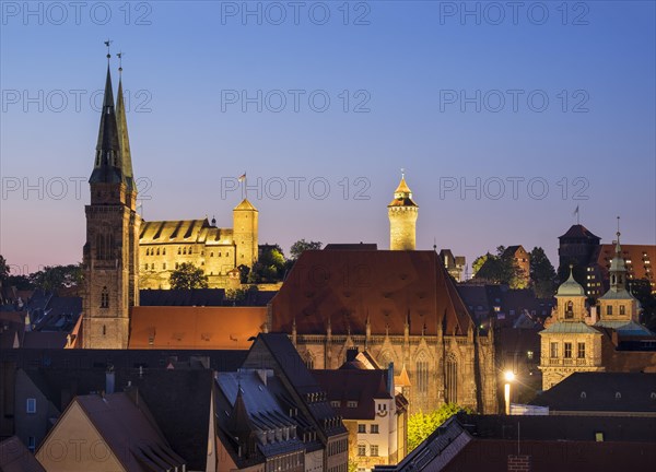 St. Sebaldus Church and Kaiserburg with Sinwellturm tower