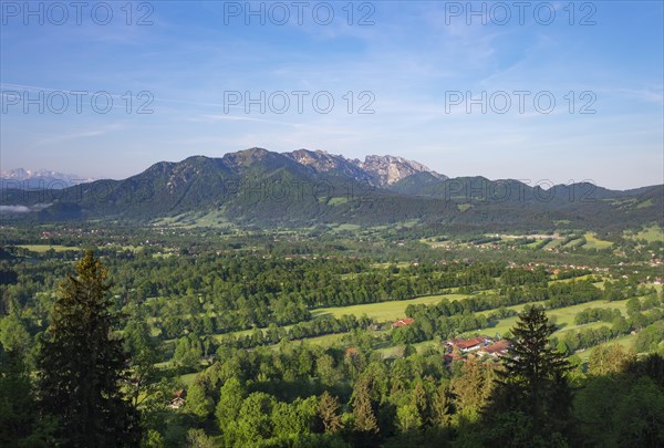 View from the Sonntraten near Gaissach over the Isar valley