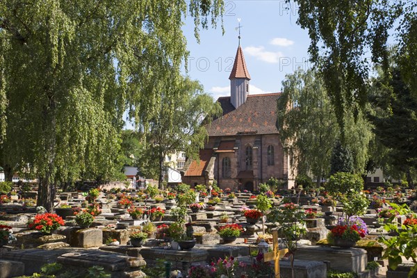 Historical St. Rochus Cemetery with cemetery chapel