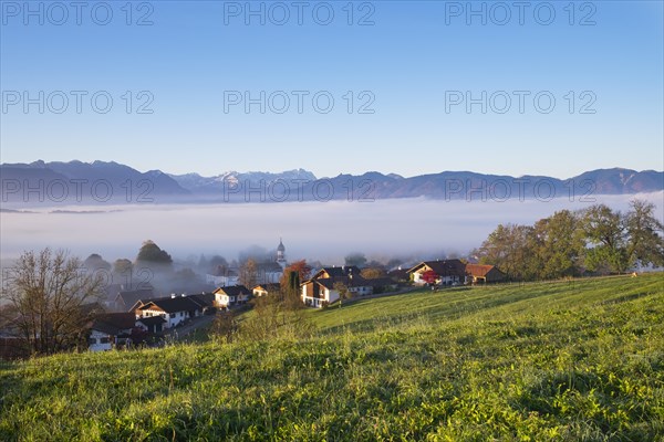 Aidling with fog in autumn