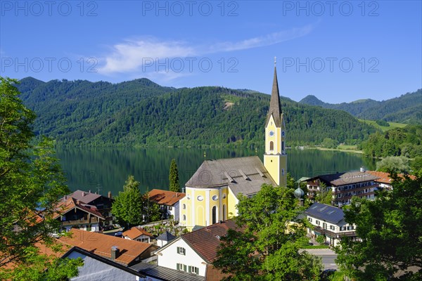 Church St. Sixtus with Lake Schliersee