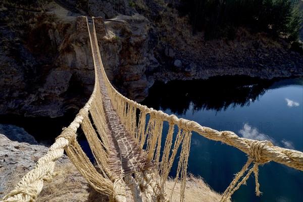 Last intact Inca rope bridge