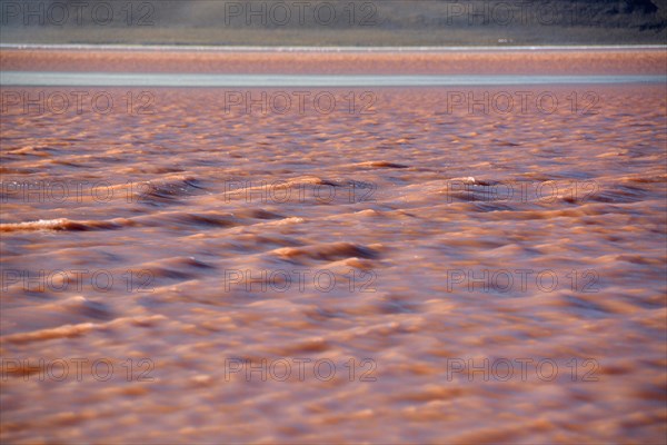 Laguna Colorada with red water caused by high algae content