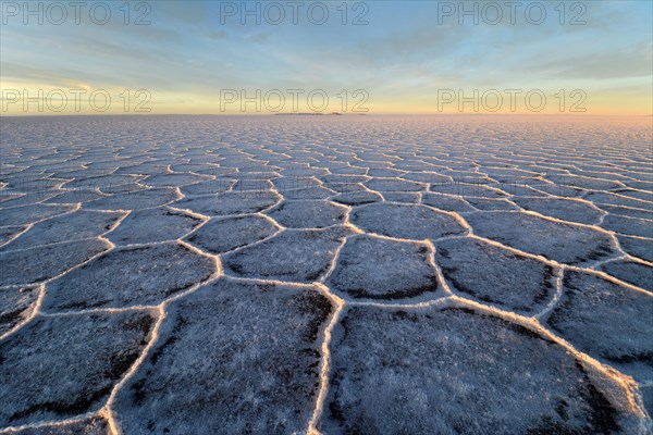 Honeycomb structure on Salar de Uyuni