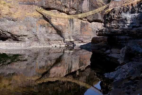 Last useable Inca hanging bridge