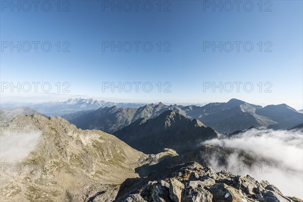 Rocky mountains with clouds