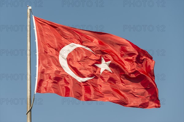 Turkish flag waving in the wind
