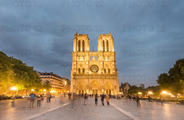 Notre Dame Cathedral at dusk