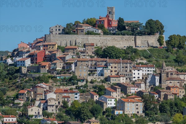 Idyllic village on hilltop with Venetian fortress