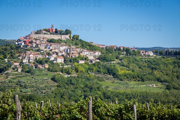 Idyllic village on hilltop with Venetian fortress