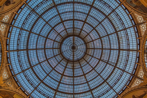 Glass dome over the octagon in the Galleria Vittorio Emanuele II