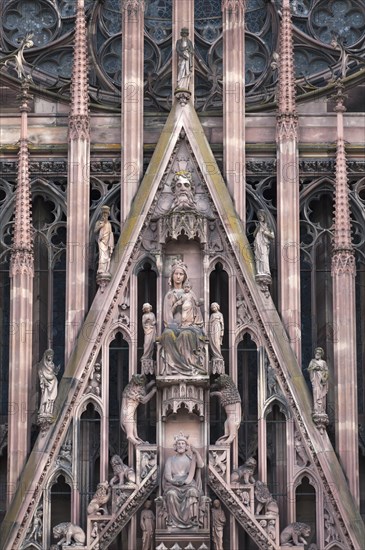 Detail above the entrance portal of the Strasbourg Cathedral