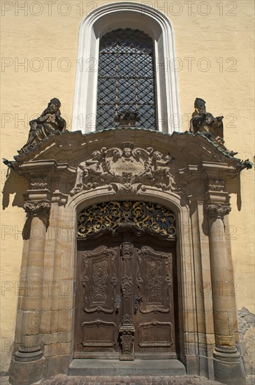 Entrance portal of the schooly church in the Rococo style