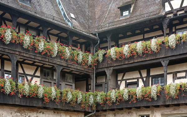 Floral decoration on pergolas at Alte Hofhaltung or Old Court